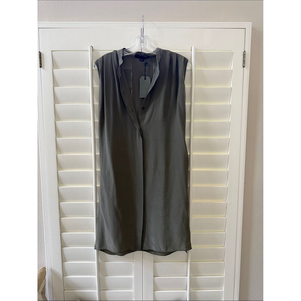 All Saints Nenna VLK Light Khaki Sleeveless Button Dress